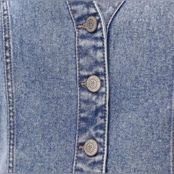 Frye Ladies Denim Mini Dress Size X-Large Light Wash Sleeveless NEW - Picture 4 of 4